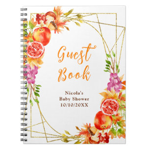 Herfst Oogst Baby Shower Gastboek Notitieboek