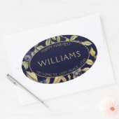 Herfst Oogst Bladeren & Bessen  Ovale Sticker (Envelop)