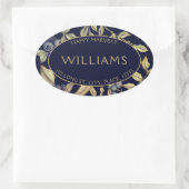 Herfst Oogst Bladeren & Bessen  Ovale Sticker (Tas)