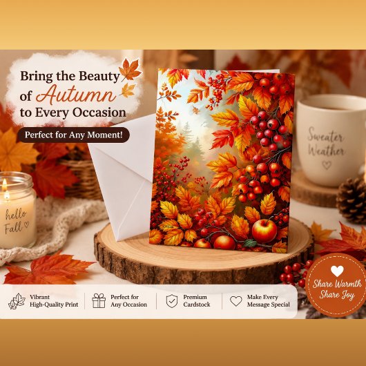 Herfst Oogst Bladeren & Bessen Uitnodiging | Elega