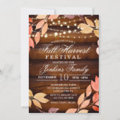 Herfst Oogst Bladeren Lichten Festival Uitnodiging (Voorkant)