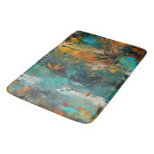 Herfst Oogst Blauwgroen Roest Goud Abstract Badmat (Gekanteld)
