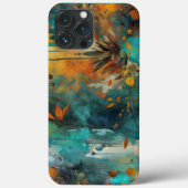 Herfst Oogst Blauwgroen Roest Goud Abstract Case-Mate iPhone Case (Achterkant)