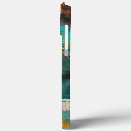 Herfst Oogst Blauwgroen Roest Goud Abstract Case-Mate iPhone Case (Achterkant / Links)