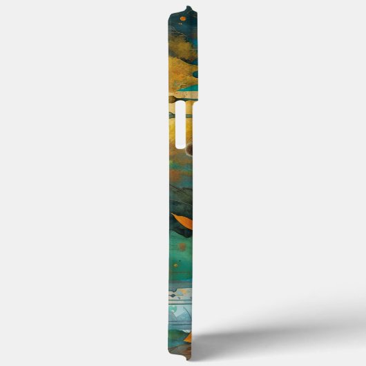 Herfst Oogst Blauwgroen Roest Goud Abstract Case-Mate iPhone Case (Achterkant / Rechts)