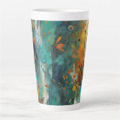 Herfst Oogst Blauwgroen Roest Goud Abstract Latte Mok (Voorkant)