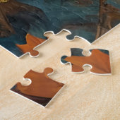 Herfst Oogst Blauwgroen Roest Goud Abstract Legpuzzel (Zijkant)