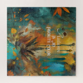 Herfst Oogst Blauwgroen Roest Goud Abstract Legpuzzel (Horizontaal)