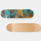 Herfst Oogst Blauwgroen Roest Goud Abstract Persoonlijk Skateboard (Horizontaal)