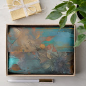 Herfst Oogst Blauwgroen Roest Goud Abstract Tissuepapier (Geschenk)