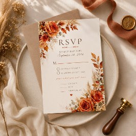 Herfst Oogst Bloemen Bruiloft RSVP Kaart