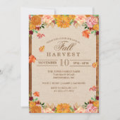 Herfst Oogst Bloemen Herfst Invitation Kaart (Voorkant)