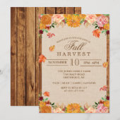 Herfst Oogst Bloemen Herfst Invitation Kaart (Voorkant / Achterkant)