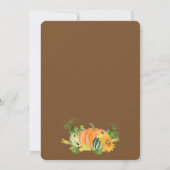 Herfst Oogst Bloemen Krans Monogram Huwelijk Kaart (Achterkant)