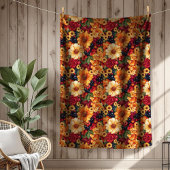 Herfst Oogst Bloemen Pompoen Fleece Deken