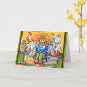 Herfst Oogst Boerderij Wasberen Maken Scarecrow Ka Kaart (Gele Bloem)