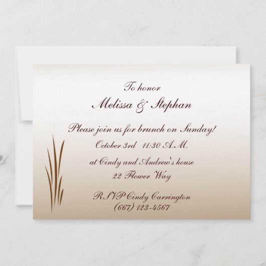 Herfst oogst bruiloft brunch kaart (Voorkant)