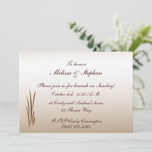 Herfst oogst bruiloft brunch kaart (Staand voorkant)