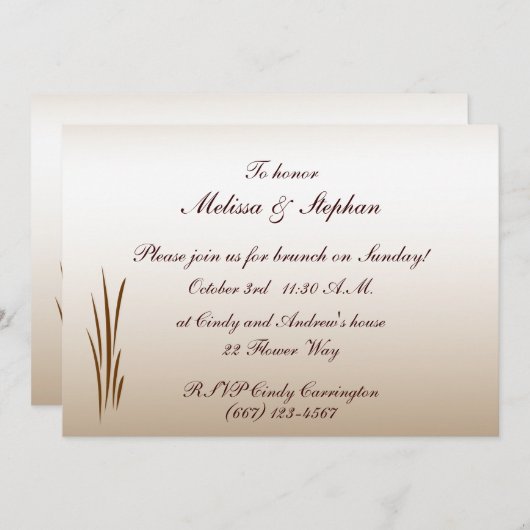 Herfst oogst bruiloft brunch kaart (Voorkant / Achterkant)