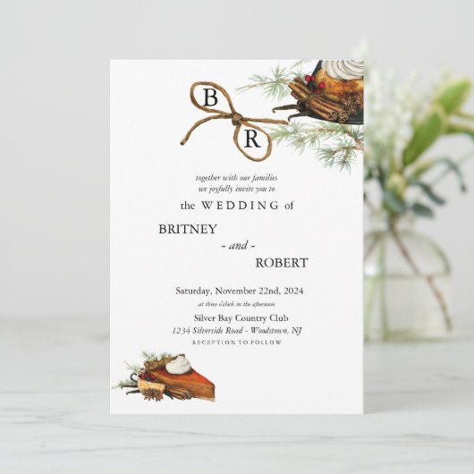 Herfst oogst bruiloft uitnodigen kaart (Staand voorkant)