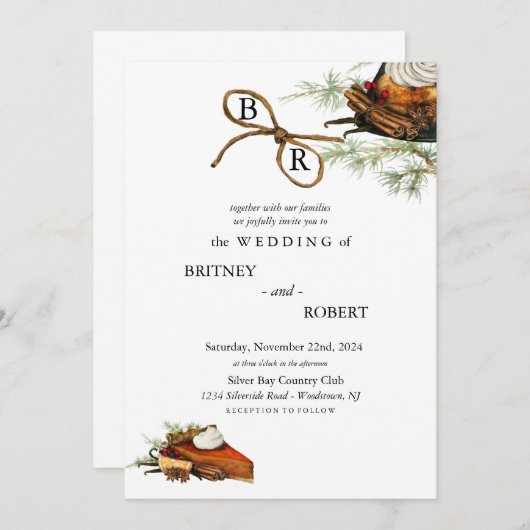 Herfst oogst bruiloft uitnodigen kaart (Voorkant / Achterkant)