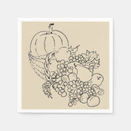 Herfst Oogst Dankdag Illustratie Servet