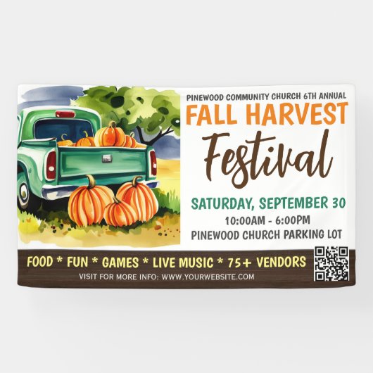 Herfst Oogst Festival Banner (Horizontaal)