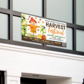 Herfst Oogst Festival Banner met qr code (Buitenkant Gebouw)