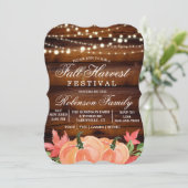 Herfst Oogst Festival Pompoenuitnodiging Kaart (Staand voorkant)