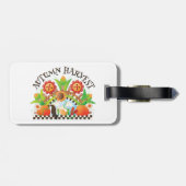 Herfst Oogst Folk Art Pompoen en Zonnebloem Herfst Bagagelabel (Achterkant horizontaal)