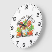 Herfst Oogst Folk Art Pompoen en Zonnebloem Herfst Grote Klok (Hoek)