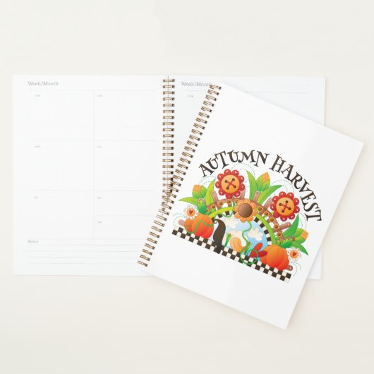 Herfst Oogst Folk Art Pompoen en Zonnebloem Herfst Planner (Display)