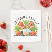 Herfst Oogst Folk Art Pompoen en Zonnebloem Herfst Servet