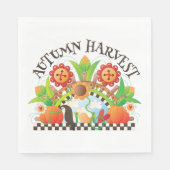 Herfst Oogst Folk Art Pompoen en Zonnebloem Herfst Servet (Voorkant)