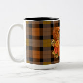 Herfst oogst gespeeld met seizoensgebonden hoorn d tweekleurige koffiemok (Links)