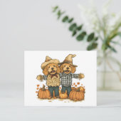 Herfst Oogst Goldendoodle Honden Briefkaart (Staand voorkant)