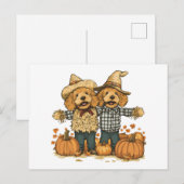Herfst Oogst Goldendoodle Honden Briefkaart (Voorkant / Achterkant)