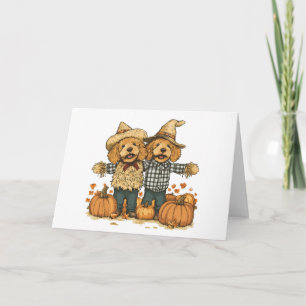 Herfst Oogst Goldendoodle Honden Kaart