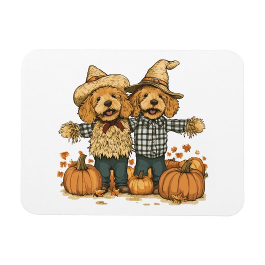 Herfst Oogst Goldendoodle Honden Magneet (Horizontaal)