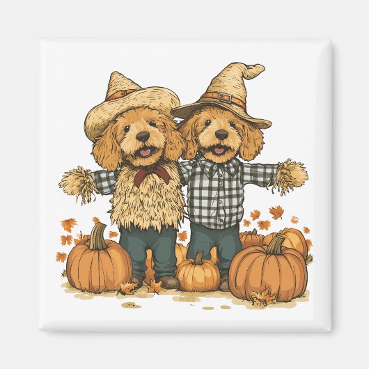 Herfst Oogst Goldendoodle Honden Magneet (Voorkant)
