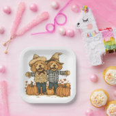 Herfst Oogst Goldendoodle Honden Papieren Bordje (Feest)