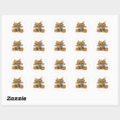 Herfst Oogst Goldendoodle Honden Ronde Sticker (Vel)