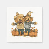 Herfst Oogst Goldendoodle Honden Servet (Voorkant)