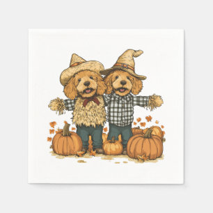 Herfst Oogst Goldendoodle Honden Servet