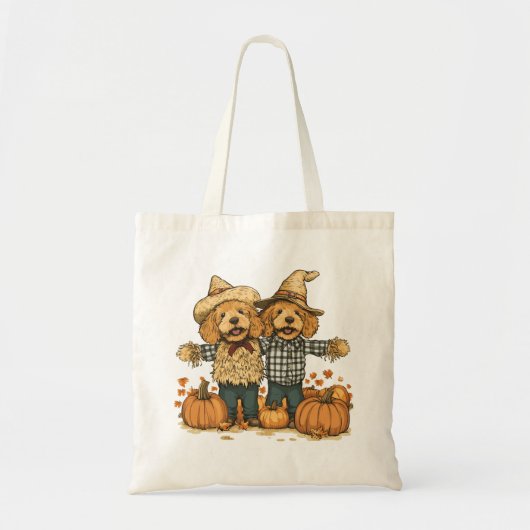 Herfst Oogst Goldendoodle Honden Tote Bag (Voorkant)