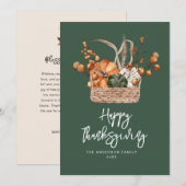 herfst oogst groen happy thanksgiving feestdagenkaart (Voorkant / Achterkant)