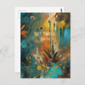 Herfst Oogst Groenblauw Roestig Goud Abstract Bete Briefkaart (Voorkant / Achterkant)