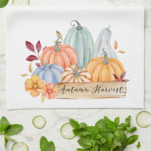 Herfst Oogst Groene Pompoenen Theedoek