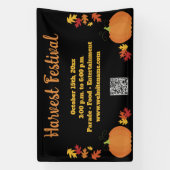 Herfst Oogst Herfst QR Code Pompoen Festival Spandoek (Verticaal)