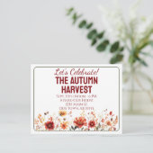 Herfst Oogst Herfstfeest Uitnodiging Postkaart (Staand voorkant)